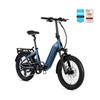 Vélo Électrique DERUIZ Peridot 20" Pliant Fatbike Moteur 250W, Batterie Amovible 500Wh, Autonomie 143 km, VTT Électrique Tout-Terrain 8 Vitesses