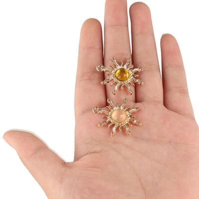 10pcs Baroque Style Gemstone Sun Charms DIY Craft Sparkling Jewelry Accessories Shiny Charming Gemstone Pendant Jewelry Making
