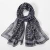 Fashion 45*155Cm Leopard Printing Chiffon Silk Scarf Women Foulard Long Shawl Scarves Summer Elegant Bandana Luxury