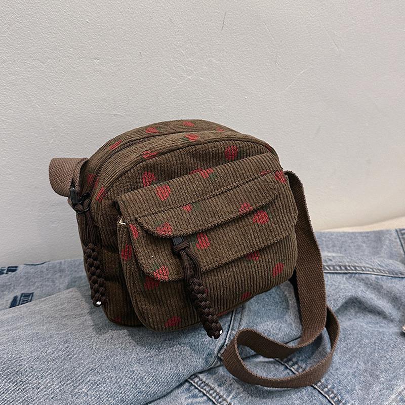 Trendy Street Style Small Round Crossbody Bag With Mobile Phone Pocket коричневый