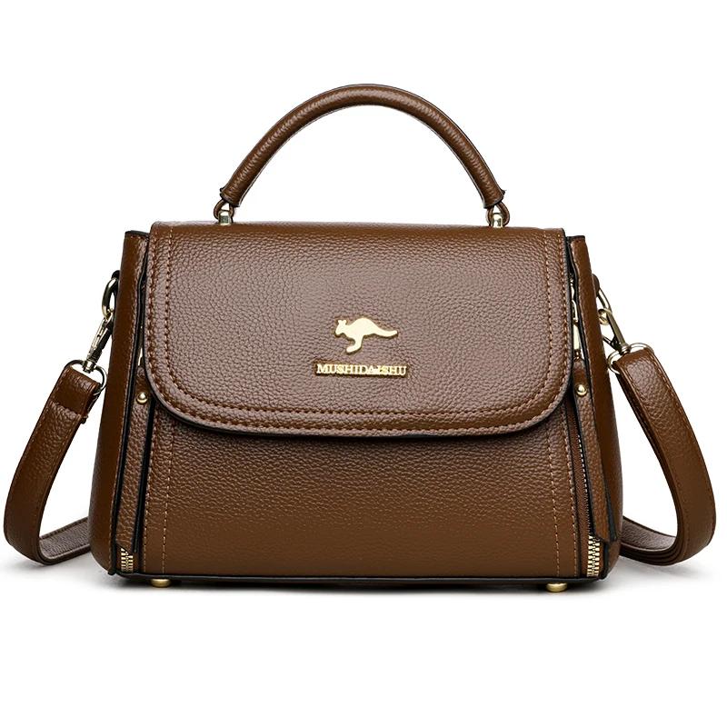 Women's Soft Leather Top-Handle Bags Luxury Design Shoulder Messenger Bags High Quality Handbags and Purses Commuting Sac a Main