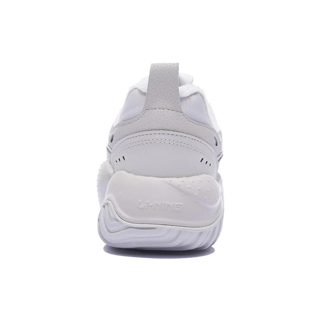 LiNing Cat Paw Lite Winter Fleece Non-Slip Wear-Resistant Warm Low-Top Sports Casual Shoes Men Sneakers Wind-Bell-Gray AGCS347-2