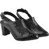 Shoetopia Croco Print Stylish Pointed Toe Black Pumps For Women & Girls /Uk5