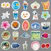 50 Tropical Summer Ins-Style Waterproof Stickers for Journals, Phones, Tablets, and Suitcases