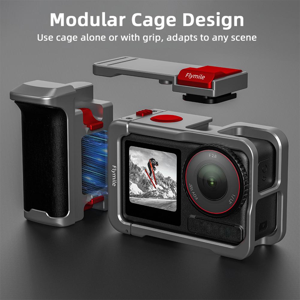 Aluminium Alloy Metal Frame Camera Accessories Cold Shoe Expansion Extended Holder Mount Handle Grip Kit for Action 5 Pro 4 3