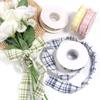 Gift Wrapping Bouquets Plaid Ribbon 4CM Width Korean Ribbons New DIY Decor Flower Bouquet Wrapping
