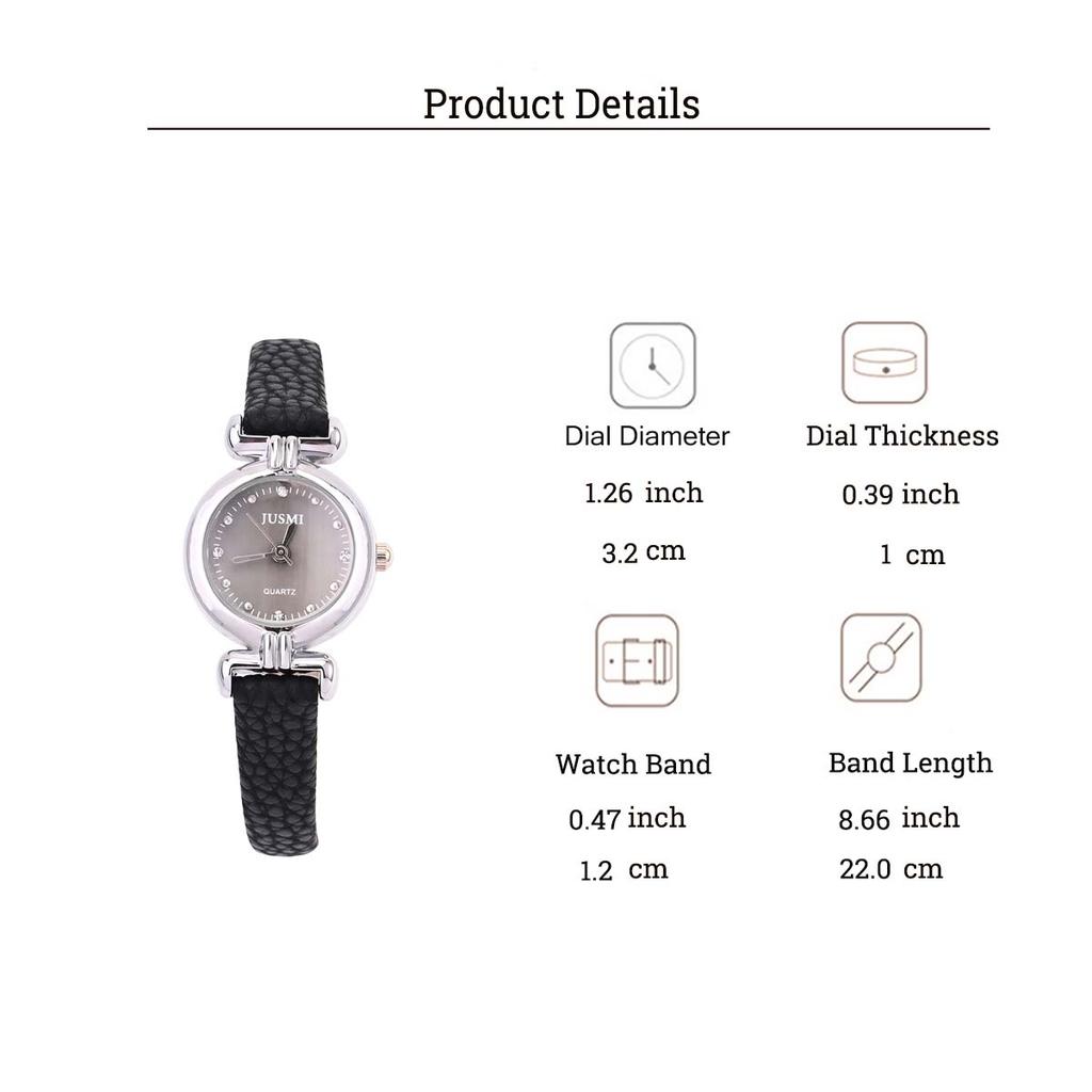 Fashion Light Luxury Leather Strap Alloy Case Quartz Watch for Women, Suitable for Everyday Wear, Christmas Gift