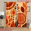 2D Flat Printing 2pcs Curtain Party Curtain Autumn Leaves and Circles Digital Printed Polyester Drapes All Season Party &