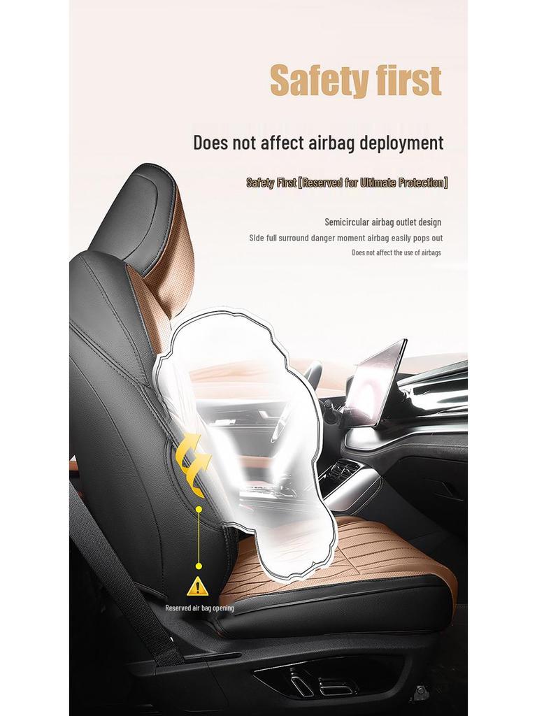 BYD Tang DM Full Leather Car Seat Cushion - Universal, All-Season, Seven-Seat Compatibility