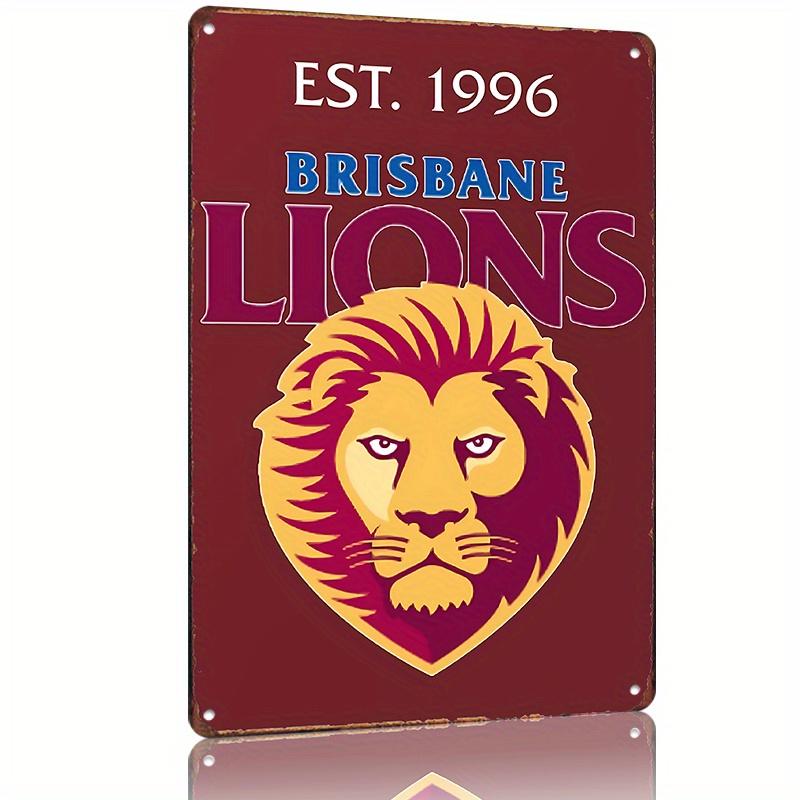 

Brisbane Lions AFL Official Vintage Metal Tin Sign - EST. 1996 Team Logo Wall Art with Vibrant Lion Head Design, Durable 20x30cm（7.8x11.8inch）
