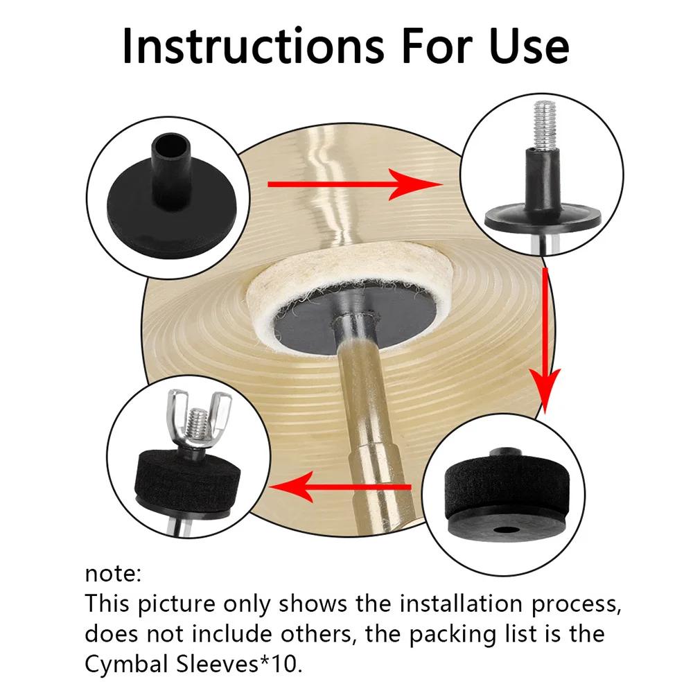 IRIN Drum Set Cymbal Holder 10Pcs Plastic Flange Connect Stand Rustproof Cymbal Sleeves Percussion Instrument Accessories