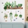 3D Topfpflanzen Regal Wandaufkleber Grüne Botanische Tropische Sukkulenten Wandsticker für Wohnzimmer Küche Heimdekoration