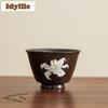 2pc/lot Hand-painted White Lily Teacup Vintage Tea Bowl Jug Tea-tasting Personal Cup Jianzhan Master Cups Teaware Craft 35ml