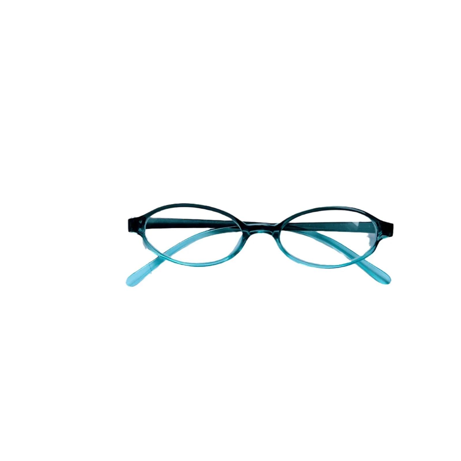 

Fashion Women Oval Red Frame Eyeglasses Small Eyeglass Girls Gradient Green Frame Narrow Outdoor Wear with Seaside Driving Glasses Anti Blue Light