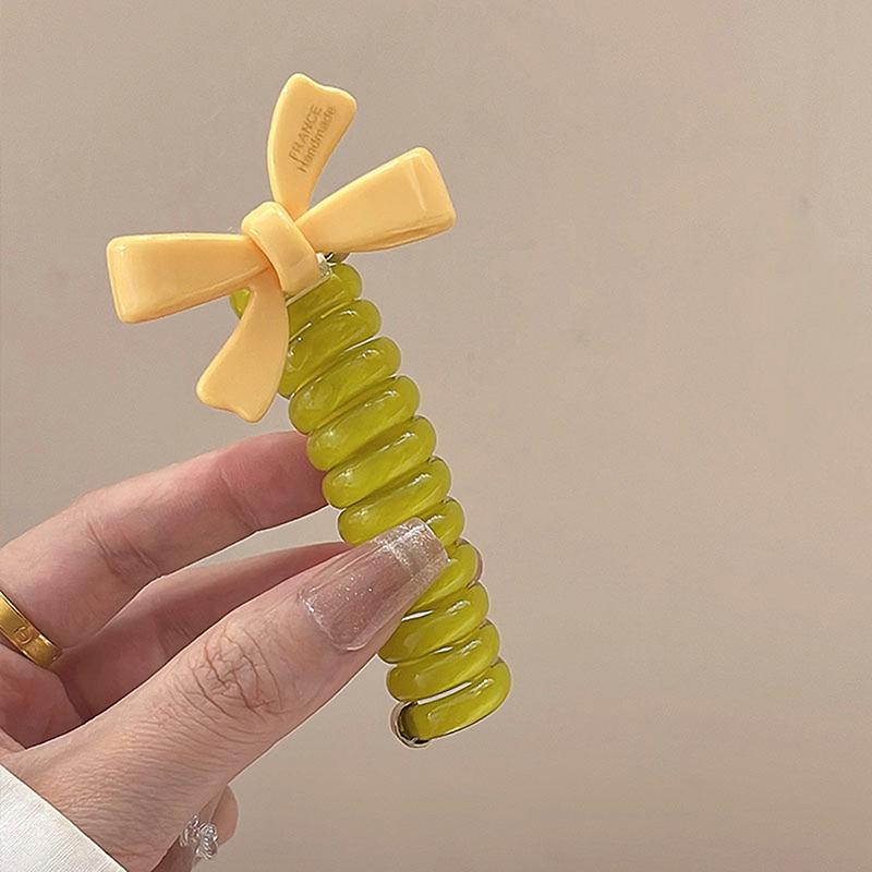 2024 New Summer Sweet Elastic Hair Bands Women Spiral Coil Telephone Wire Scrunchies Hair Ties Rope Ponytail Hair Accessories