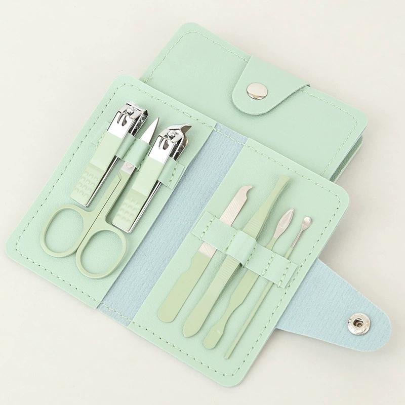 18-Piece Dark Green Slant Mouth Nail Clipper Manicure Set