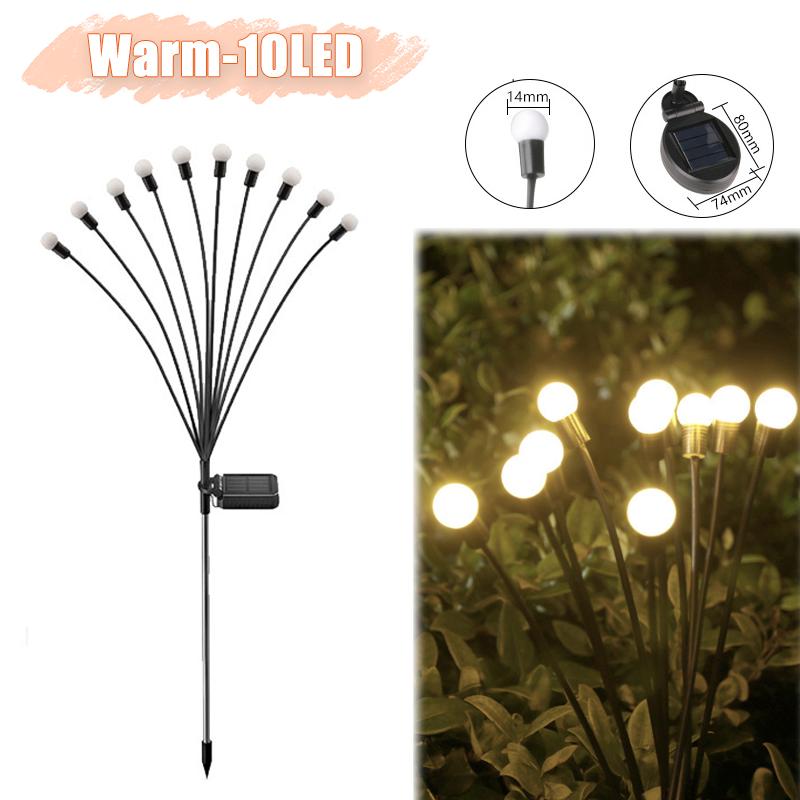Solar Firefly Lights with 6/8/10 LEDs Starlight Swaying Garden Landscape Ambiance Lights for Patio Trail Outdoor Decor