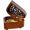 FnLy Antique Engraved Wooden Wind-Up Musical Box,Love Story Musical Box,with Gold-Plating Movement in,Heart-Shaped