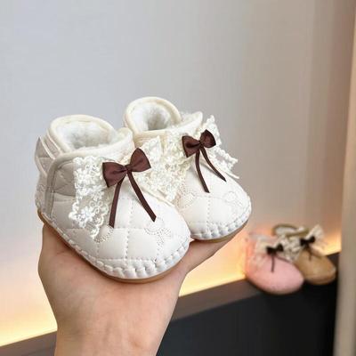 Winter Weiche Sohle Baby Lauflernschuhe: 0-12 Monate, Baumwollschuhe für Mädchen