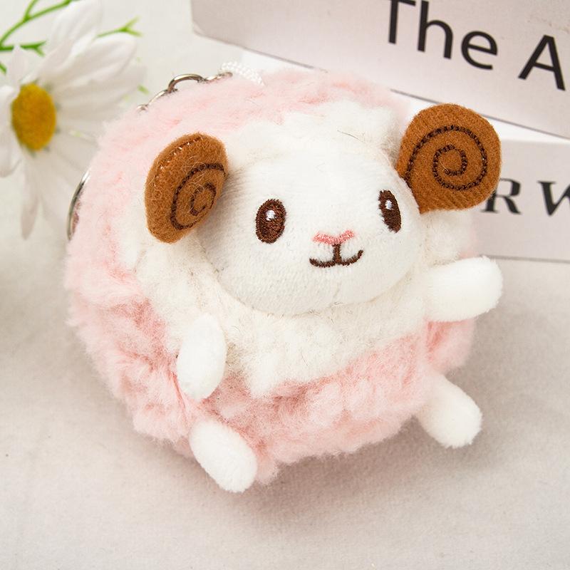 Fluffy Plush Sheep Keychain Cute Mini Soft Touch Bag Charm for Backpack Pendant Nice Birthday Souvenir Gift for Teen Girls
