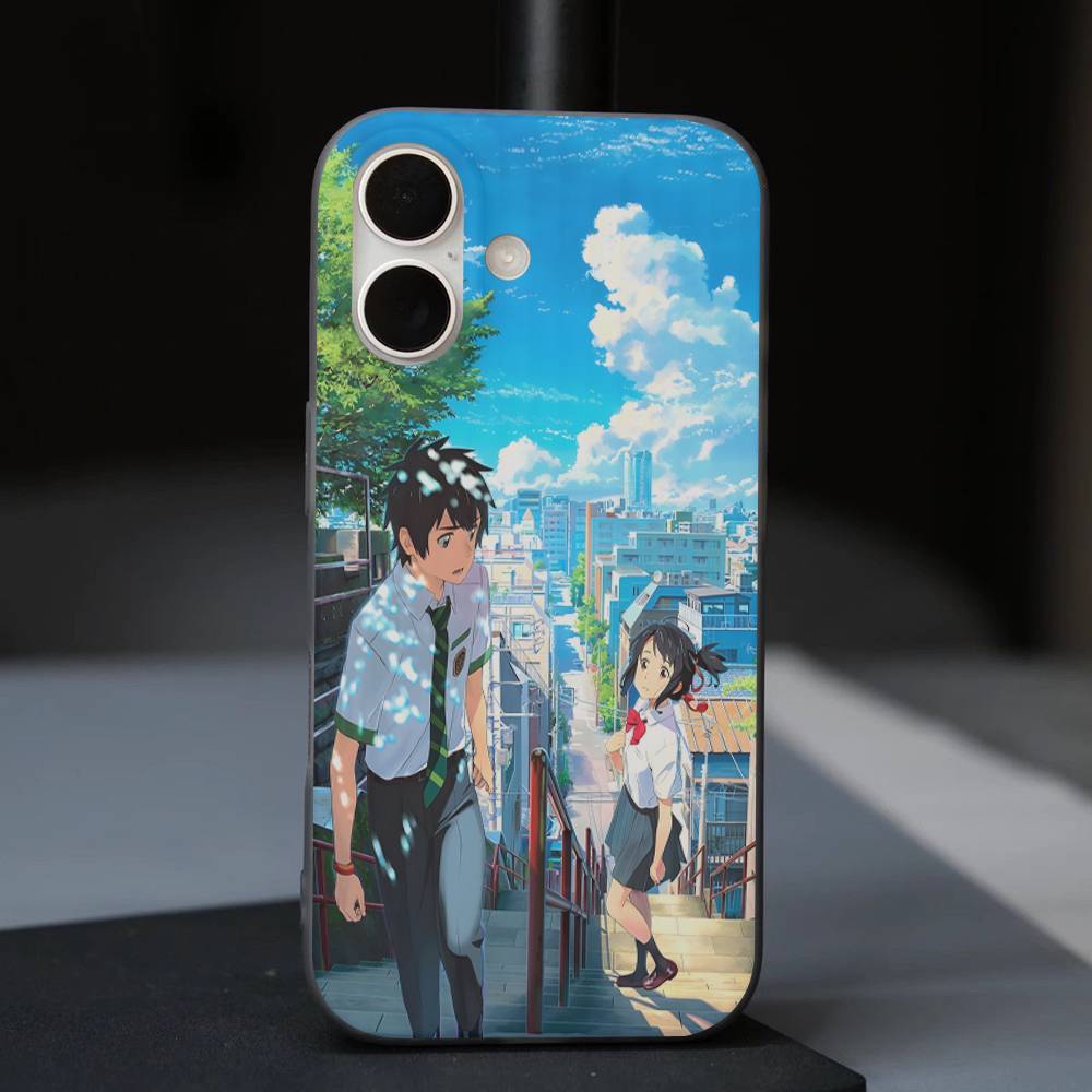 Anime Your N-Name Kimi No Na Wa Wave Corrugated Phone Case For IPhone 17 Air 16 15 14 13 11 12 Pro Max Plus Matte Cover