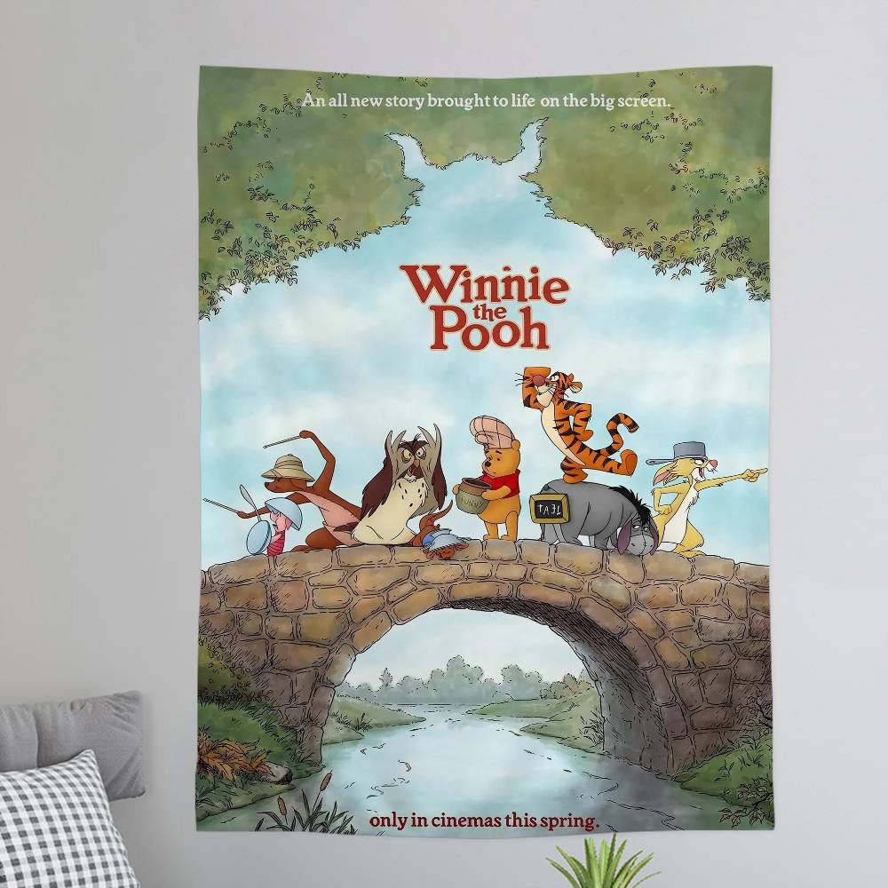 Winnie Cute the Anime Pooh DIY Wall Tapestry Hanging Tarot Hippie Wall Rugs Dorm Home Decor