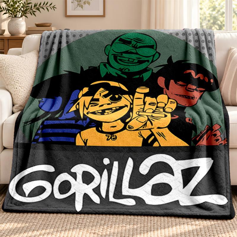 Gorillaz blanket Flannel Blanket Soft Cozy Plush Throw for Sofa Bed Lightweight Home Decoration Outdoor camping
