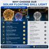 Solar Floating Ball Lights with 8 Modes LED Glow Balls, Warm White Multicolor Blue Waterproof Lights for Garden Patio Pond Pool Party Decor