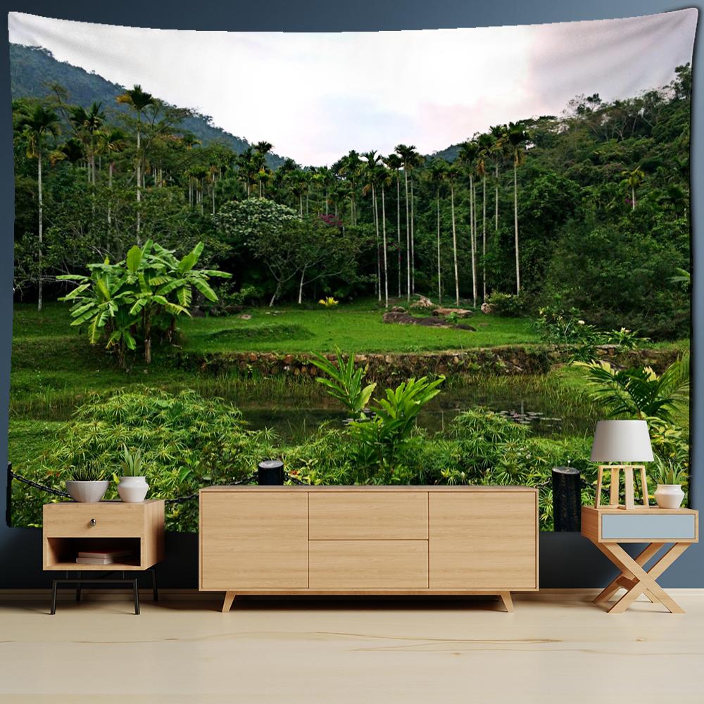 Fairytale Forest Tapestry Wall Hanging Beautiful Tropical Landscape Bohemian Hippie Tapiz Room Background Wall Decor