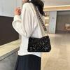 Yogodlns Luxury Women Sequins Wide Strap Shoulder Bag Fashion Shine Casual Crossbody  Bag Female Hip Hop Belt Bags Trend
