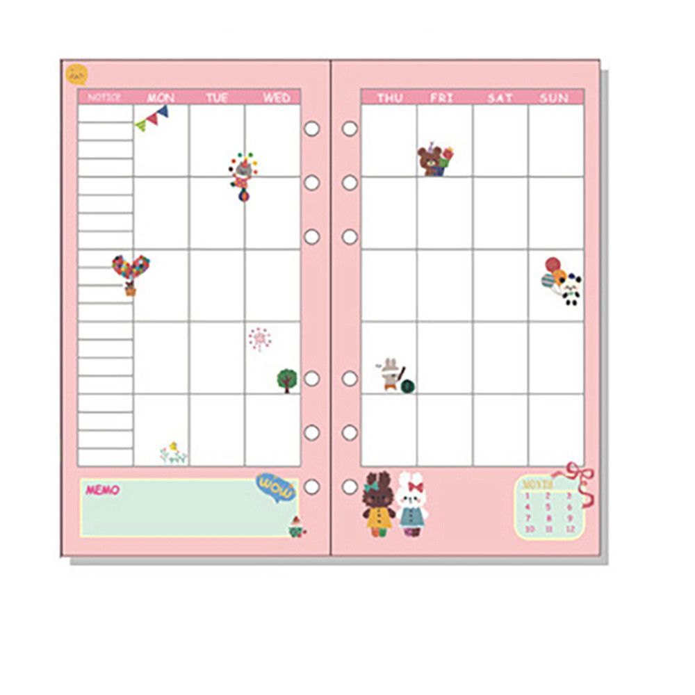 

A5 A6 Еженедельный 40 листов Ежедневник Блокнот Бумага для вставки Вставка для папки Внутренние страницы На сменных листах A6-Style9