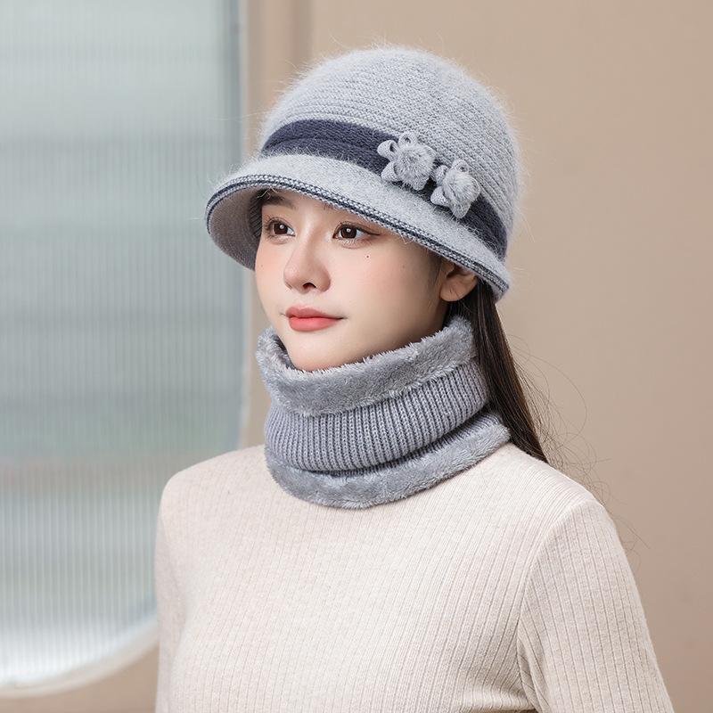 Fisherman hat children winter old people grandma thickened warm windproof basin hat rabbit wool fashion mother hat