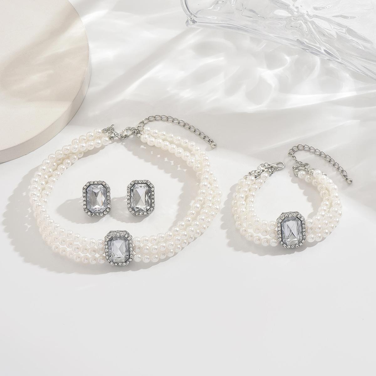 

Винтажные украшения Преувеличенный набор ожерелий, Роскошное хрустальное ожерелье