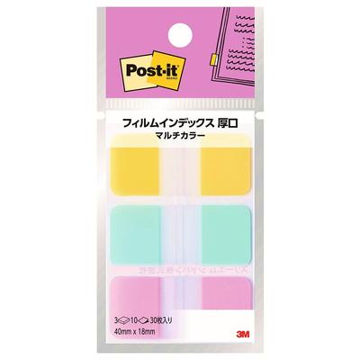 Folia Karteczki Indeksowe Nagłówek Prostokątne Grube Wielokolorowe 40 x 18mm 3 Kolory 10 Kartek Post-it 686MC-5