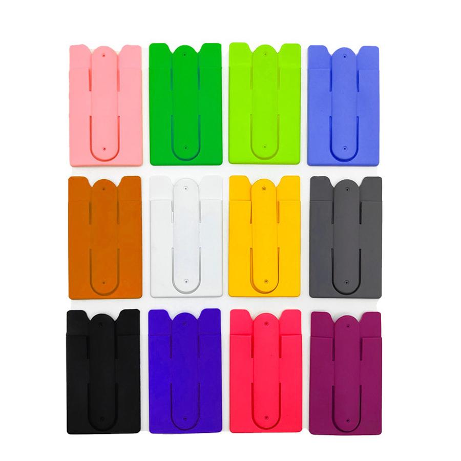 Silicone Mobile Phone Back Sticker Wallet Touch C Slap Universal Cell Phone Stand Back Sticker Credit Card Holder Universal