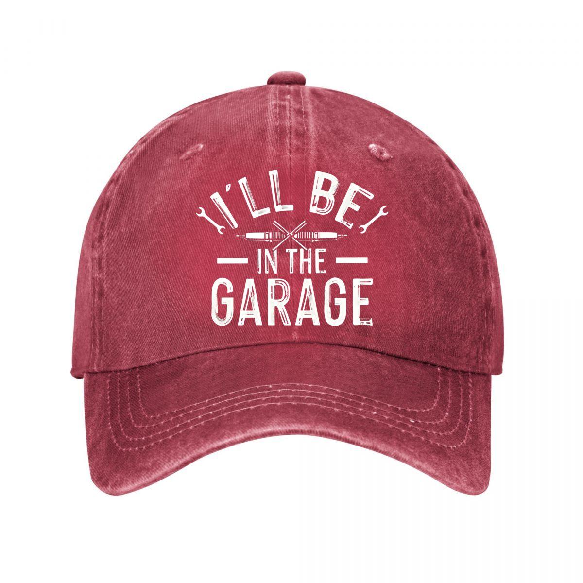 Suede Ill Be In The Garage Baseball Cap New Vintage Washed Cotton Baseball Cap Parent Kids Sun Hats Adjustable