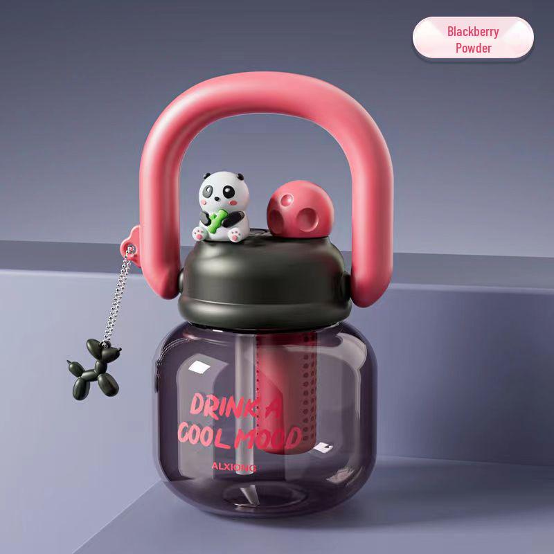 High-Capacity Dual-Use Summer Straw Cup for Girls - Portable Space-Saving Design