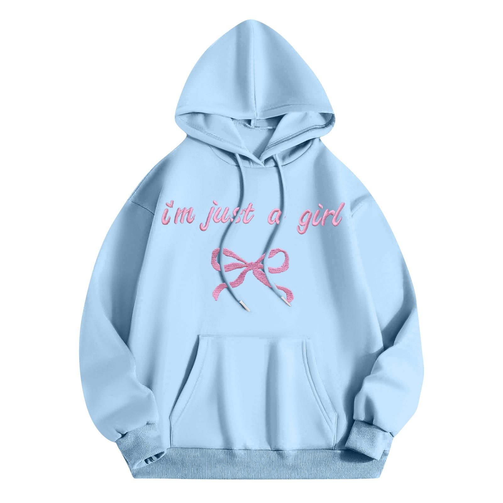 

Женская модная толстовка с длинным рукавом, принтом в виде букв и бантов, с капюшоном, пуловер на завязках, с большим карманом, толстовка сверху XXXL