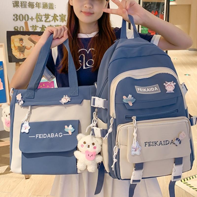 Backpack Aesthetic Cute Lightweight Large Capacity School Bag for Elementary Middle School Girls Travel Daypack