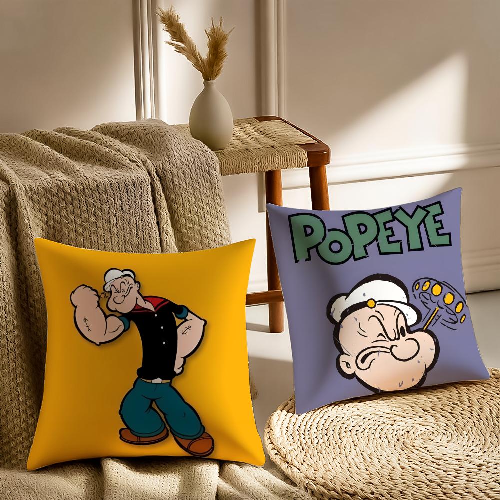Fashion Vintage Strong Cartoon P-Popeye The Sailors Cushion Cover Pillowcase Anti-Dustmite Living Room Sofa Decor Cushion Room