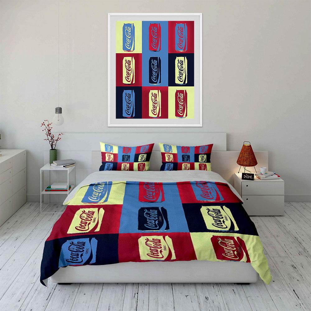 Pop Art Soda Can Design Bedding Duvet Cover Set Duvet Cover Pillowcases (1*Duvet Cover 2*Pillowcases, without duvet insert)