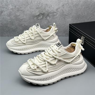 Fashion Designer Summer New Men's Air Mesh Thick Bottom Breathable Casual Shoes Male Retro Sports Walking Sneaker Flats Loafers