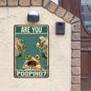 1Pc Home &Seasonal Decoration, Wall Art Sign Vintage Humorous Bathroom Decor With Cartoon Frogs Are You Pooping Design Rustic