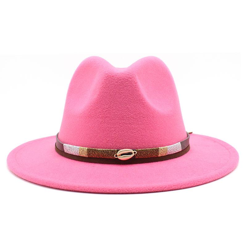 Spring Simple Casual Warm Woolen Top Hat Versatile British Belt Jazz Hat Men'S Hat
