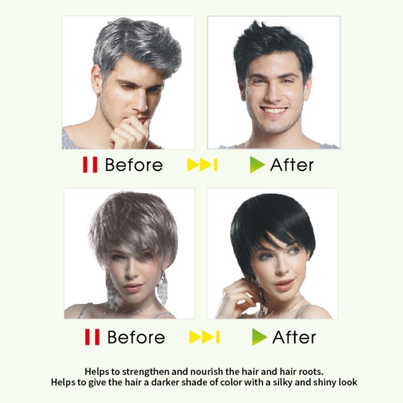 Organik Doğal Argan Hızlı Saç Boyası Şampuanı Siyah Saç Rengi Boyası Gri Beyaz Saçları Kapatmak İçin