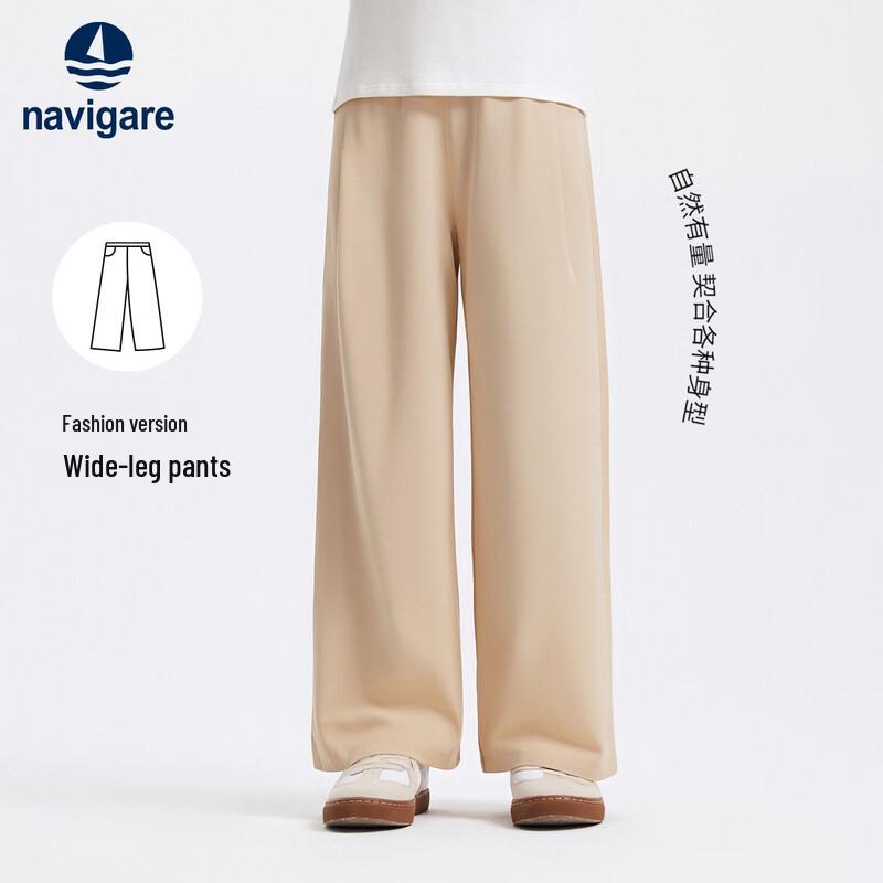 Navigare Girls' Tencel Linen Straight Wide-Leg Pants