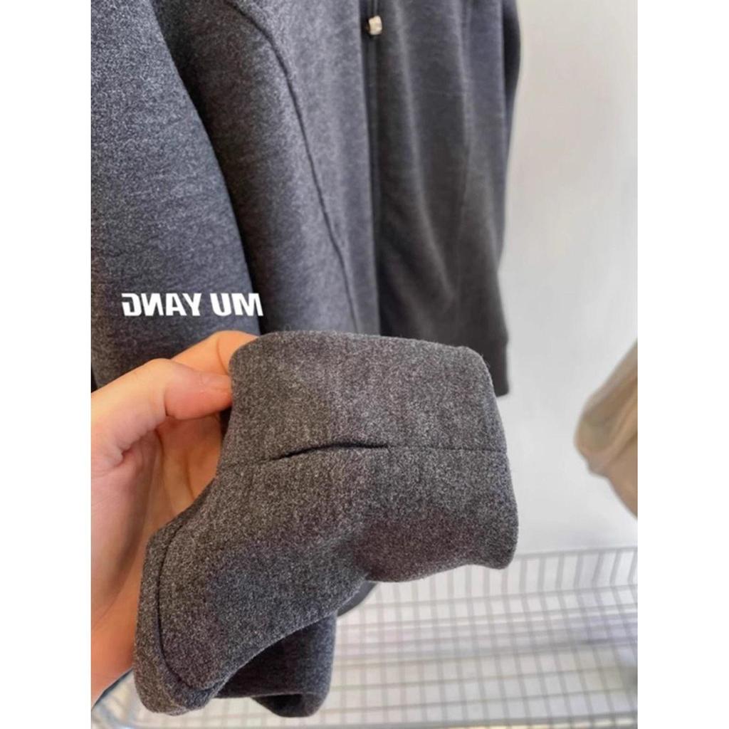 2025 Autumn/Winter Korean Style Zipper Stand Collar Velvet Sweatshirt Women's Casual Long Sleeve Cardigan Jacket