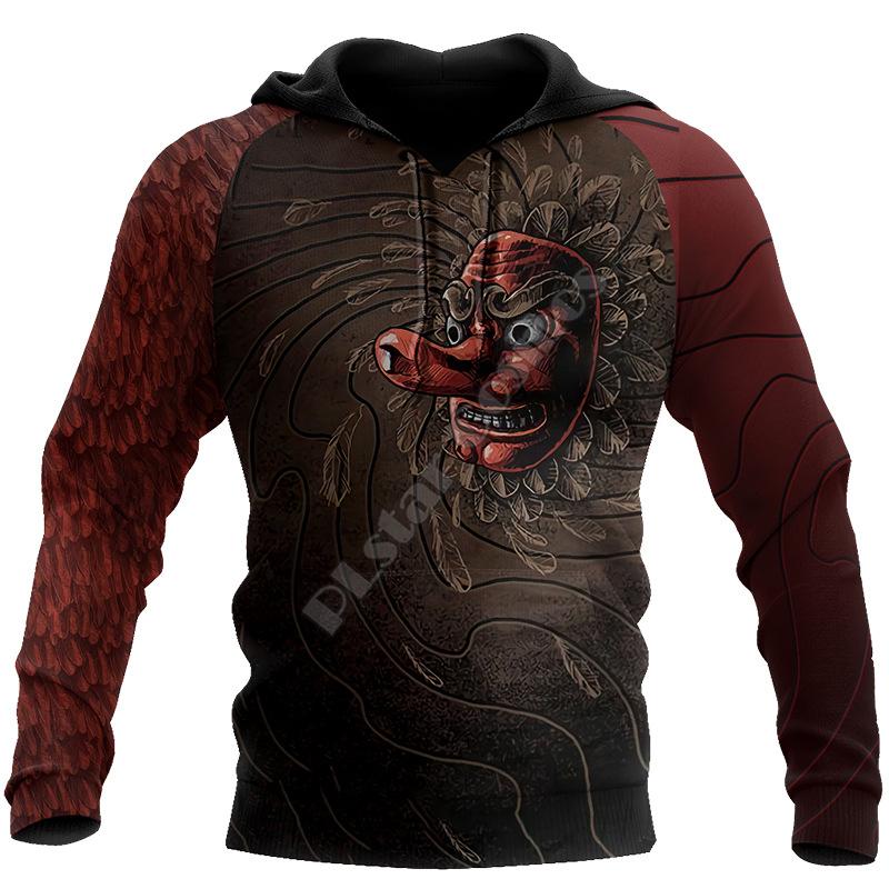 New Men's Hoodie In Spring and Autumn Comfortable and Casual 3D Digital Tattoo Printed Pullover Sweatshirt