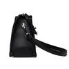 Damen Schwarz PU-Leder Umhängetasche, Kleine Lässige Schulterhandtasche mit Metallschnalle, Tägliche Geldbörse