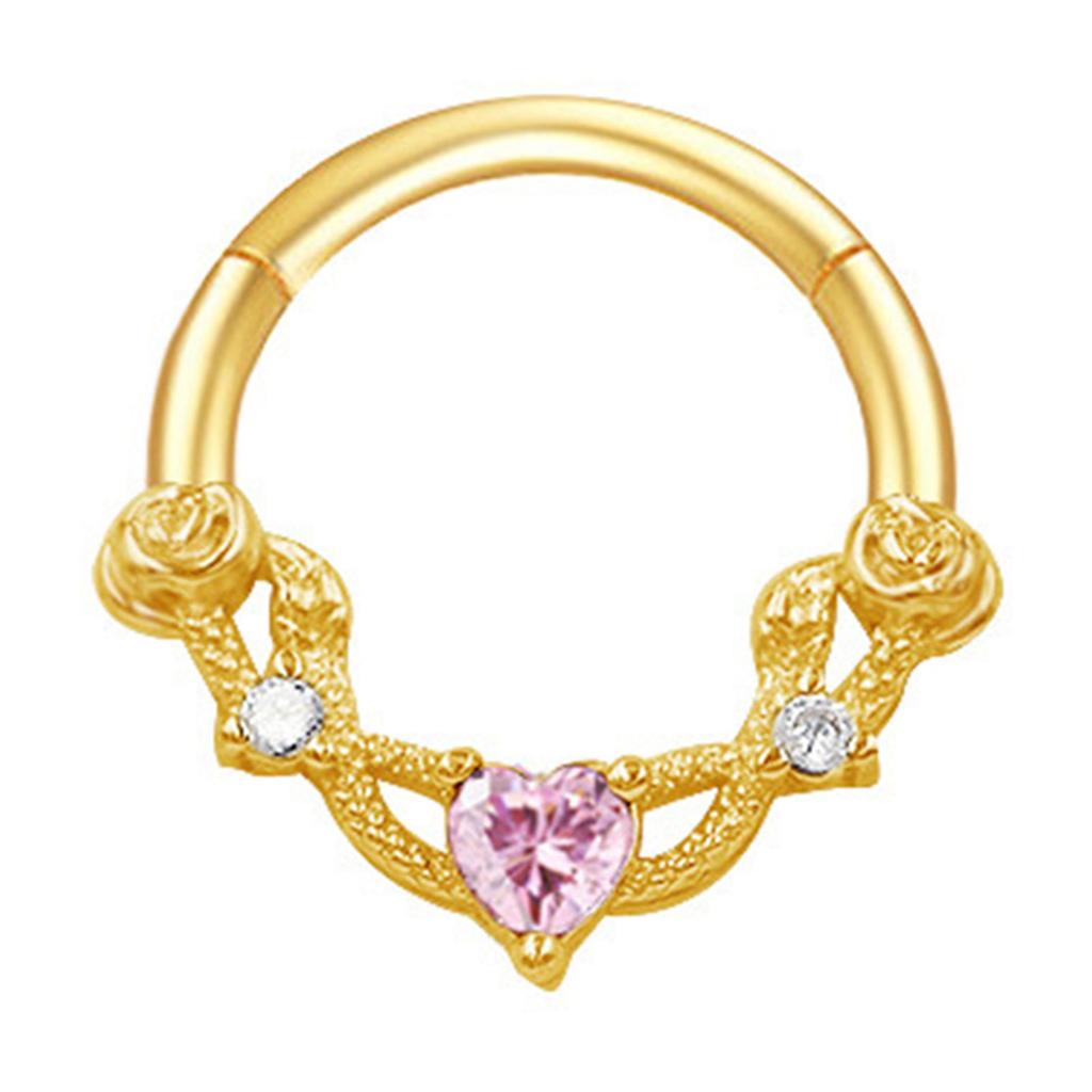 Crystal Nose Piercing Silver Color Septum Ring Stainless Steel Accessory for Ear Helix Cartilage Body Accessories